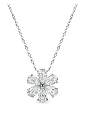 Tilla 14K white gold diamond cluster necklace - Silver