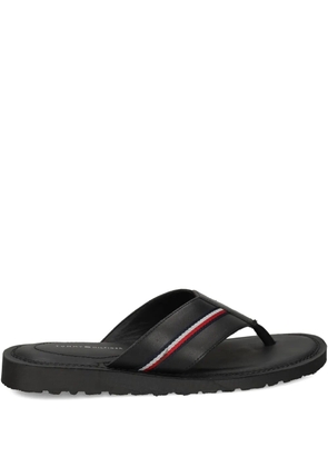 Tommy Hilfiger leather flip flops - Black
