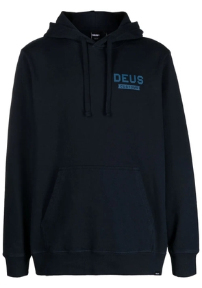 Deus Ex Machina logo-print cotton hoodie - Blue