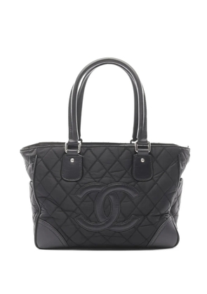 CHANEL Pre-Owned 2008-2009 Paris New York quilted leather tote bag - Black