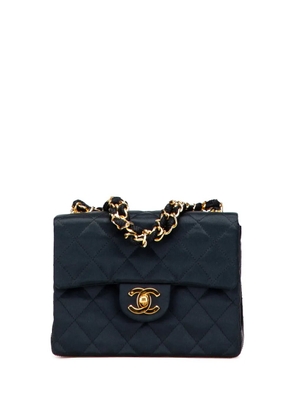 CHANEL Pre-Owned 1986-1988 Mini Square Quilted Satin Single Flap handbag - Black