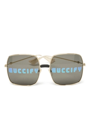 Gucci Pre-Owned square-frame sunglasses - Gold