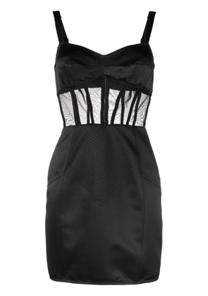 Dolce & Gabbana panelled silk-satin corset dress - Black