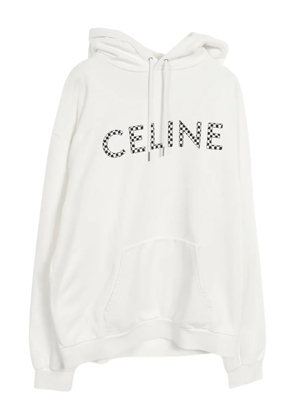 Celine Pre-Owned logo-detail studded hoodie - White