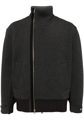 CROQUIS stand collar zipper jacket - Grey