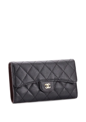 CHANEL Pre-Owned L-Flap Wallet Quilted Matte Caviar Long small wallets - Black