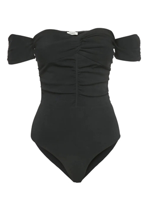 SANDRO ruched off-the-shoulder bodysuit - Black
