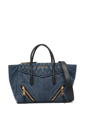Miu Miu quilted-panel tote bag - Blue