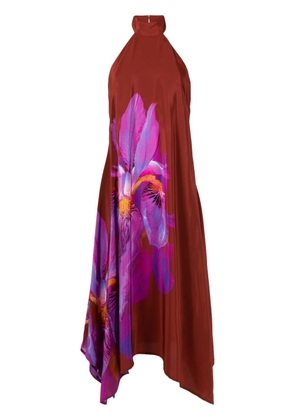 Lenny Niemeyer orchid-print silk dress - Brown