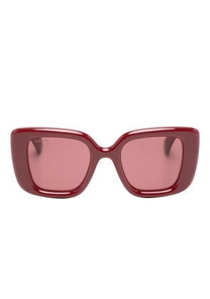 Gucci Eyewear logo rectangle-frame sunglasses - Red