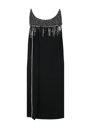 Prada crystal-bead embellished mini dress - Black