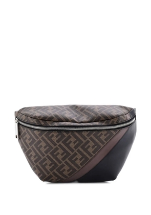 Fendi Pre-Owned Zip Zucca Coated Canvas and Leather belt bag - Brown