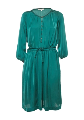 SANDRO braided-tie satin midi dress - Green