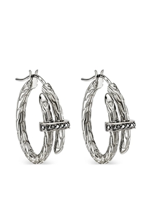 John Hardy sterling silver Spear sapphire hoop earrings