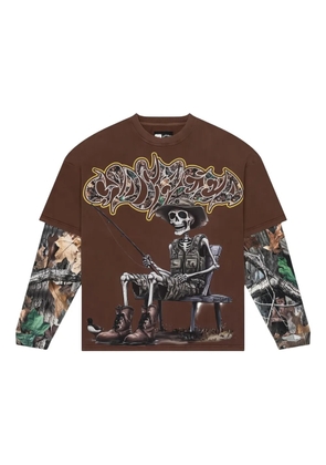 GODSPEED Gone Fishing layered T-shirt - Brown