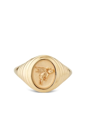 Retrouvaí 14K yellow gold Flying Pig Fantasy ring