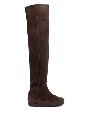 Bally over-the-knee curling boots - Brown