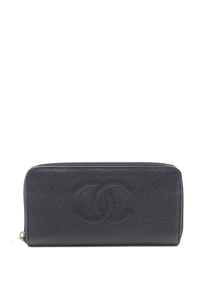 CHANEL Pre-Owned 2000-2002 Coco Mark zip wallet - Black