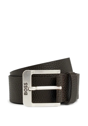 BOSS textured buckle belt - Brown