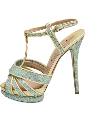 Nicholas Kirkwood Pre-owned 135mm glitter platform sandals - Blue