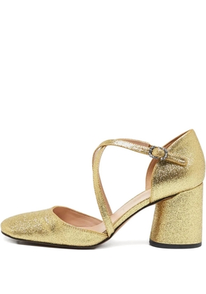 Marc Jacobs Vintage 75mm glitter crisscross sandals - Yellow