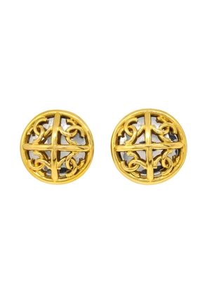 CHANEL Pre-Owned 1993 Button clip-on earrings - Gold