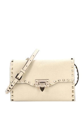 Valentino Garavani Pre-Owned Rockstud Flip Lock Flap Bag Leather Medium crossbody bag - Neutrals