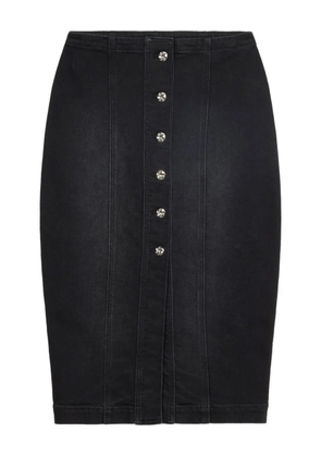 Blumarine logo-print denim skirt - Black