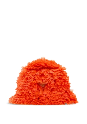 Prada logo-plaque hat - Orange