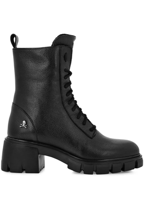 Philipp Plein leather boots - Black