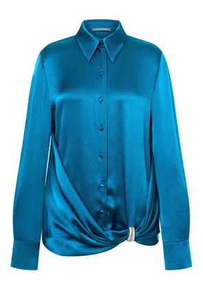 Alberta Ferretti draped satin blouse - Blue