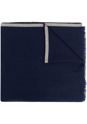 Brunello Cucinelli wool fringed scarf - Blue