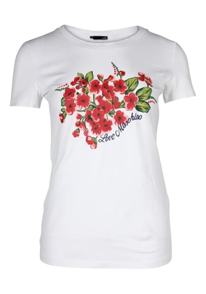 Love Moschino floral-print T-shirt - White