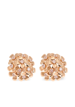 Self-Portrait flower-detail stud earrings - Gold
