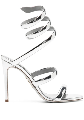 René Caovilla Cleo 100mm leather sandals - Silver