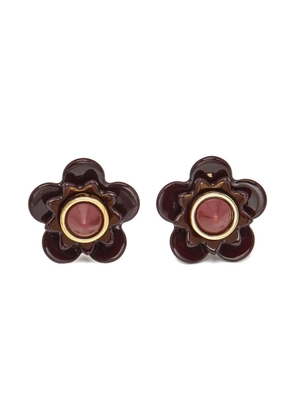 Fendi Pre-Owned Blossom flower earrings - Brown