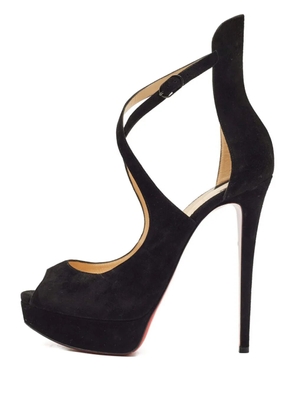 Christian Louboutin Pre-Owned 155mm suede heeled sandals - Black