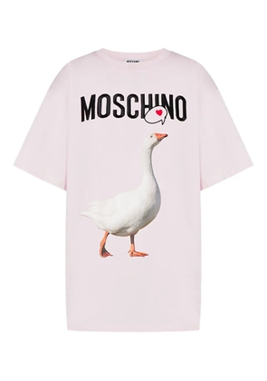 Moschino goose-print cotton T-shirt - Pink