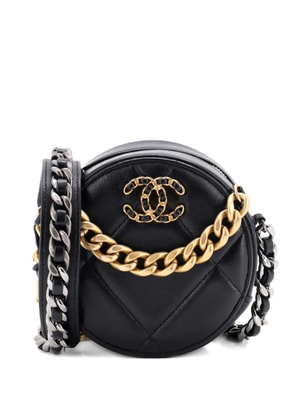 CHANEL Pre-Owned 19 Round with Chain Quilted Leather clutch bag - Black