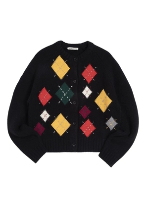 YMC Atomic argyle cardigan - Black