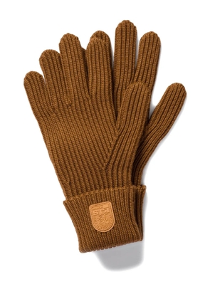 Parajumpers ribbed-knit leather-patch gloves - Brown