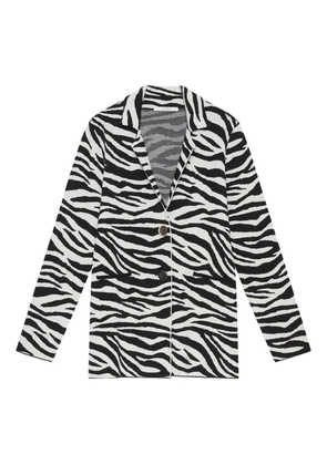 MALIPARMI zebra-print button jacket - White