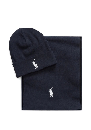 Polo Ralph Lauren logo-embroidered hat and scarf set - Blue
