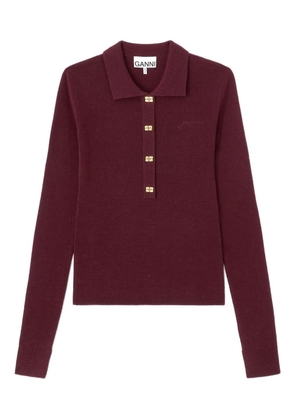GANNI buttoned collared knitwear