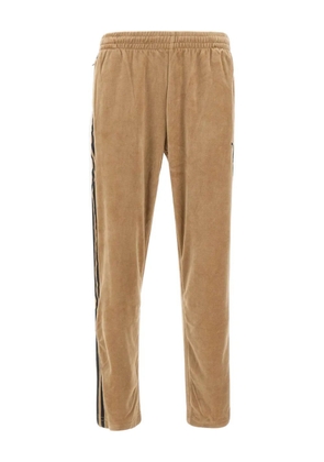 adidas three-stripe logo chenille trousers - Neutrals