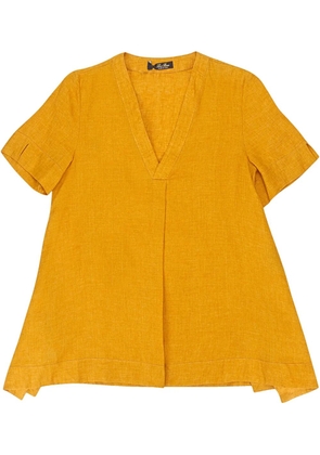 Loro Piana V-neck linen blouse - Yellow