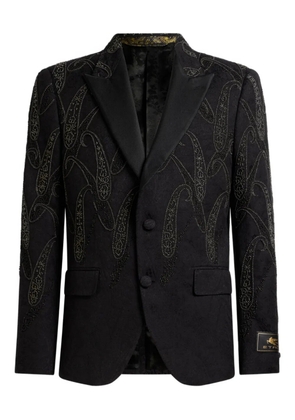 ETRO paisley embroidery jacquard jacket - Black