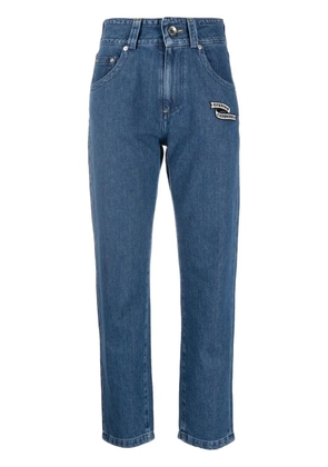 Opening Ceremony embroidered logo-patch cigarette jeans - Blue
