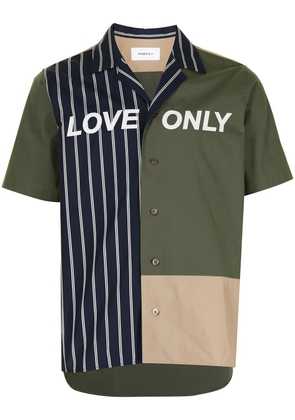 Ports V Love Only print panelled shirt - Green