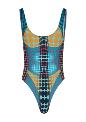 Jean Paul Gaultier Re-edition printed swimsuit - Blue